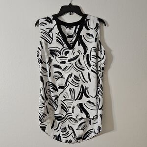 Women's Milano Black/White Sleevless Office Tank Top Size Medium.